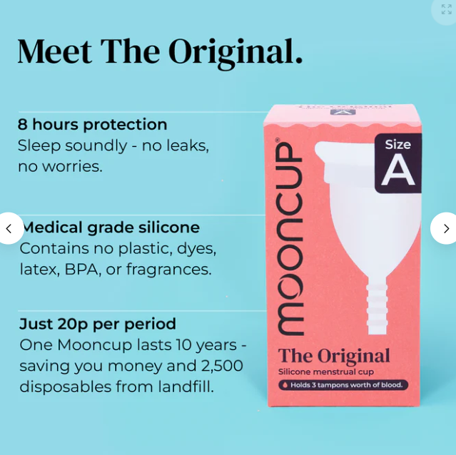 Herbruikbare menstruatiecup MoonCup Maat A, > 30 jaar - Afbeelding 2