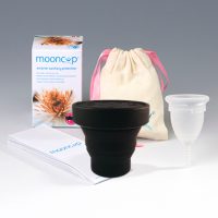 Mooncup UK, maat A met sterilisator
