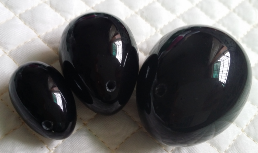 Image of 3 x Black Obsidian Yoni Ei