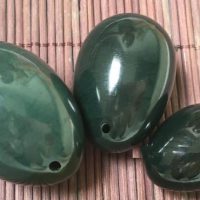 3 x Nephrite Jade Yoni Ei