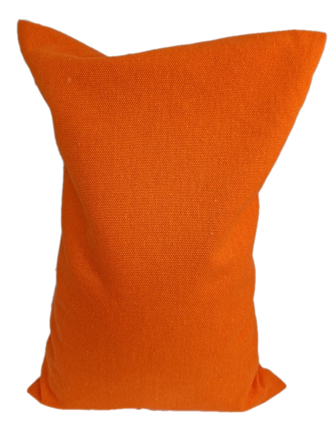 Ecologisch Kersenpitkussen 30 x 20 cm, voor soepele spieren en ontspanning, met wasbaar hoesje (Kleur: Oranje)
