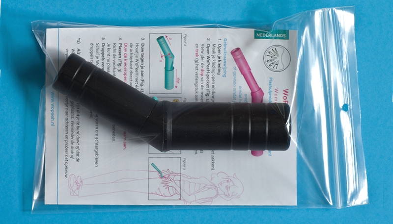 Image of WoPeeH-pocket, nieuwe moderne plastuit voor vrouwen (Kleur: Secret Black (zwart))