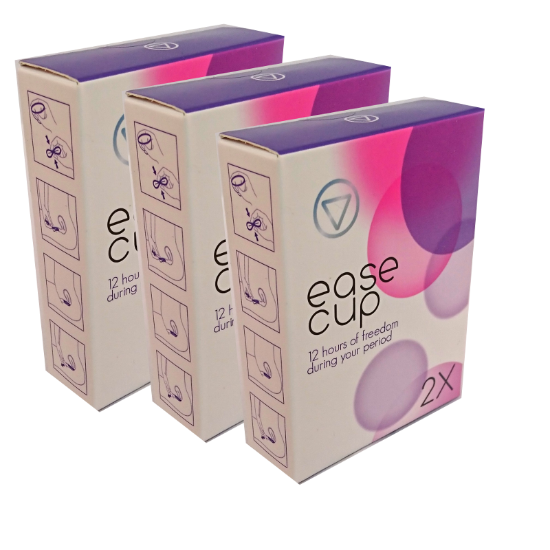 Image of EaseCup 2x - Tot 12 uur vrijheid tijdens je menstruatie! (aantal: 3 x EaseCup 2 pack (6 stuks))