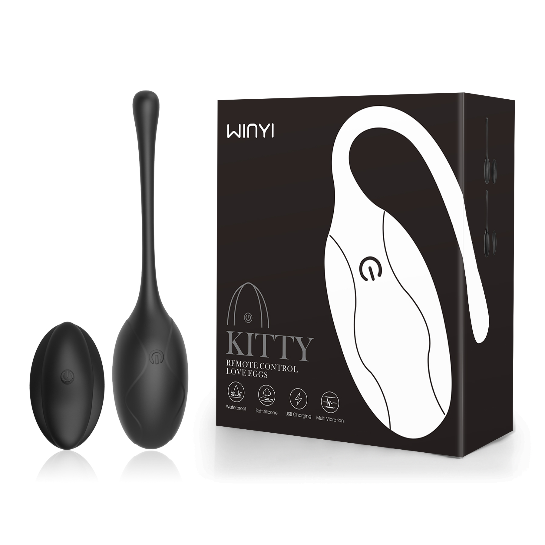 Image of WINYI Kitty - Vibrerend ei - draagbare vibrator (kleur: zwart)