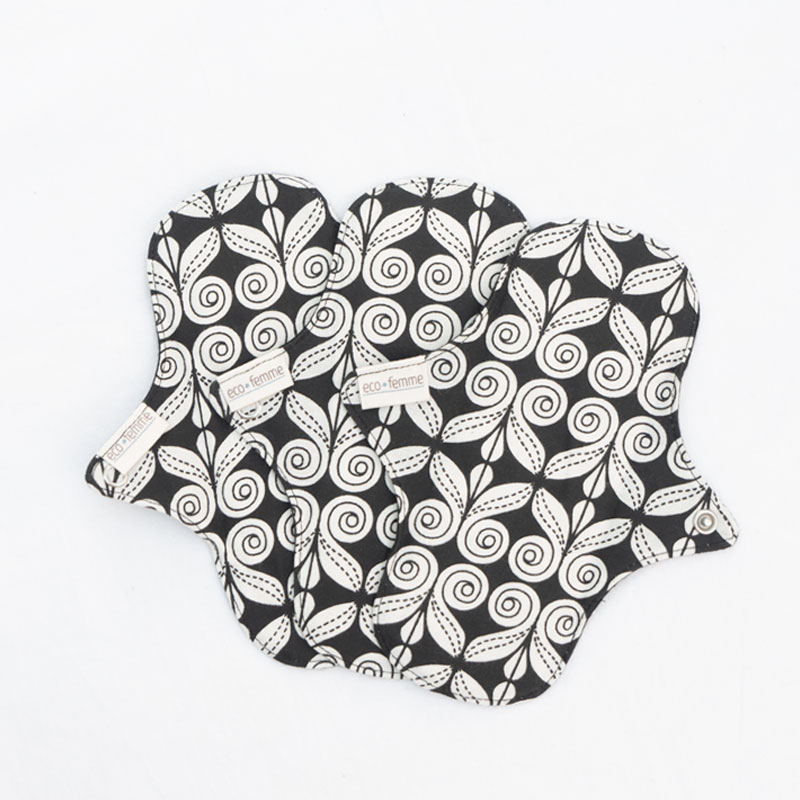 Eco Femme Inlegkruisjes met PUL - ZWART (3-Pack) - Afbeelding 3