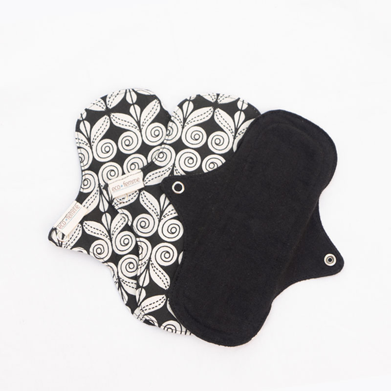 Eco Femme Inlegkruisjes met PUL - ZWART (3-Pack) - Afbeelding 2