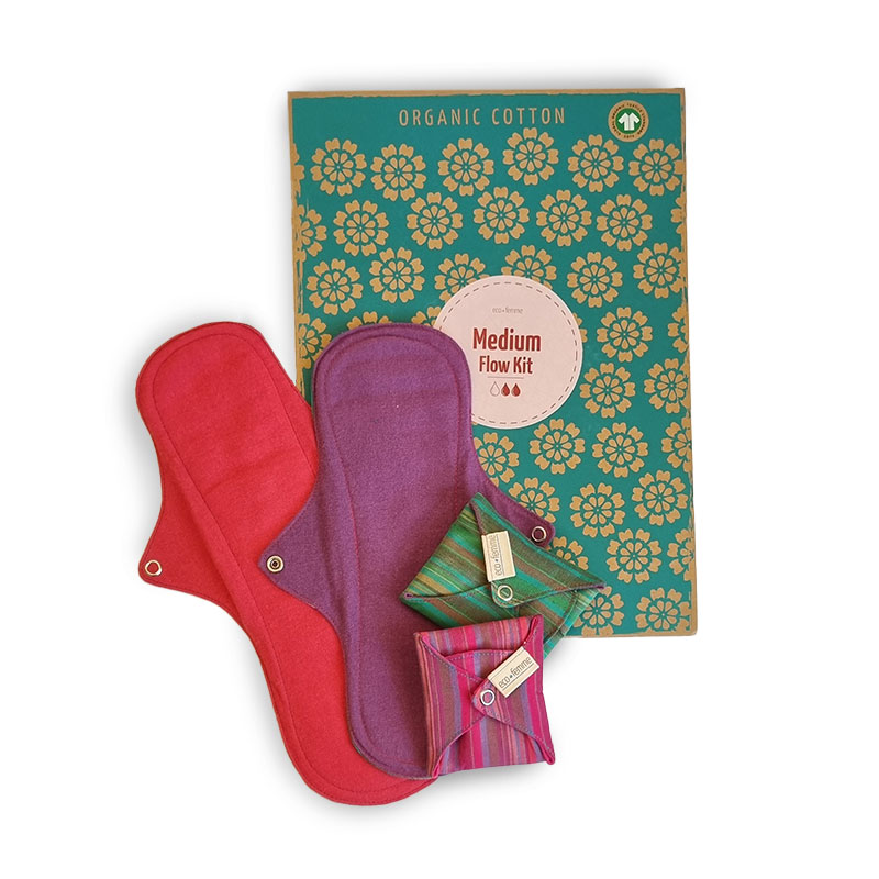Eco Femme Medium Flow Kit - GOTS - wasbaar maandverband set
